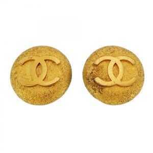 Chanel Earrings Vintage CC Logo Round